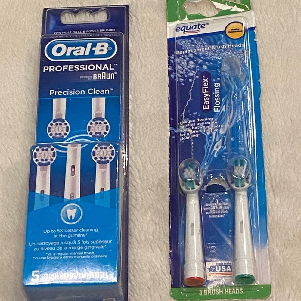 Oral-B Precision Clean 5-pk NWT + Equate (pk of 2) Replacement Toothbrush Heads